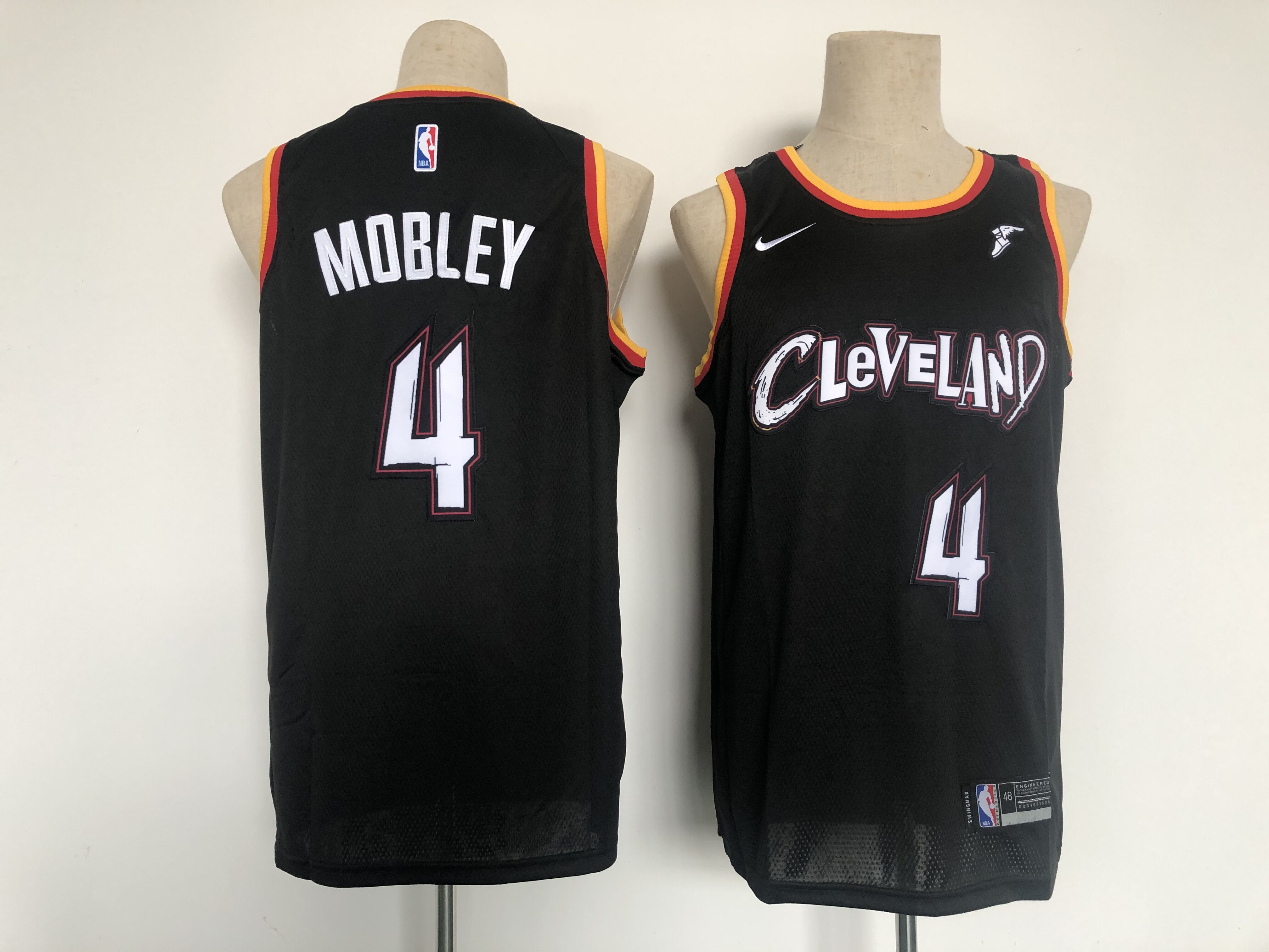 Men Cleveland Cavaliers #4 Mobley Black City Edition Nike 2021 NBA Jersey->cleveland cavaliers->NBA Jersey